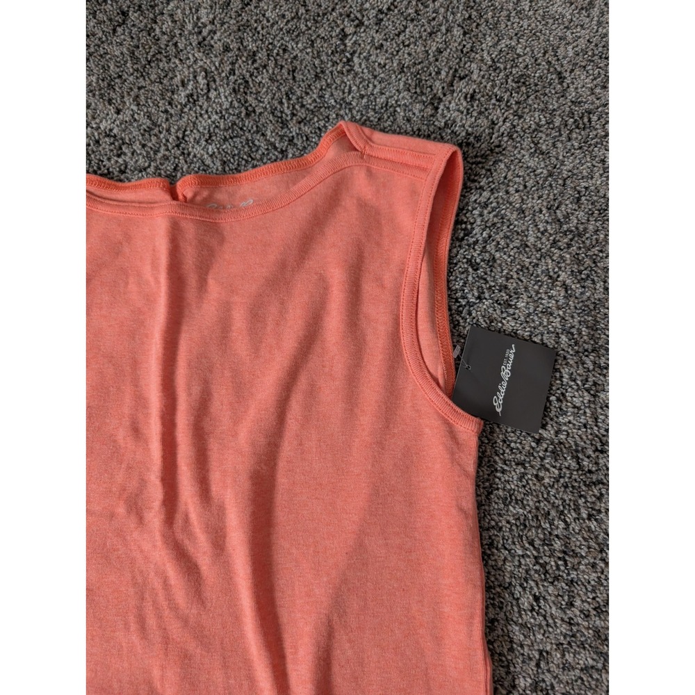 Eddie Bauer Womens Coral Heather Sleeveless Boat Neck Tank‎ Top Size Medium NWT - Picture 2 of 5